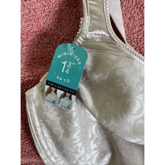 Bali Minimizer Bra Underwire Unlined Style DF3562 Tan Size 42D NEW - Picture 4 of 9